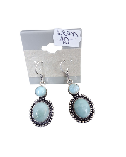 Larimar Sterling Silver Earrings
