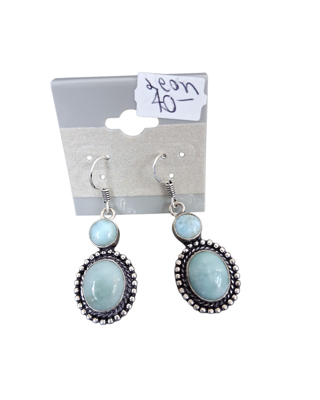 Larimar Sterling Silver Earrings