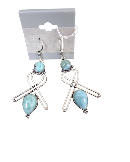 Larimar Sterling Silver Earrings