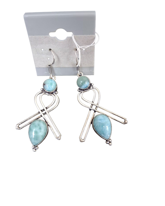 Larimar Sterling Silver Earrings