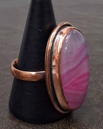 Agate Copper Ring Size 9