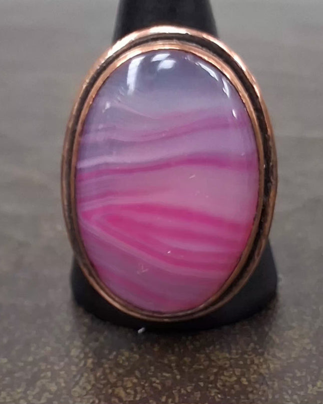 Agate Copper Ring Size 9